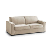 Divano fisso Aglientu, Divano a 2 posti, Made in Italy, SofÒ  Soggiorno in tessuto, con Braccioli slim, cm 160x95h90, Beige