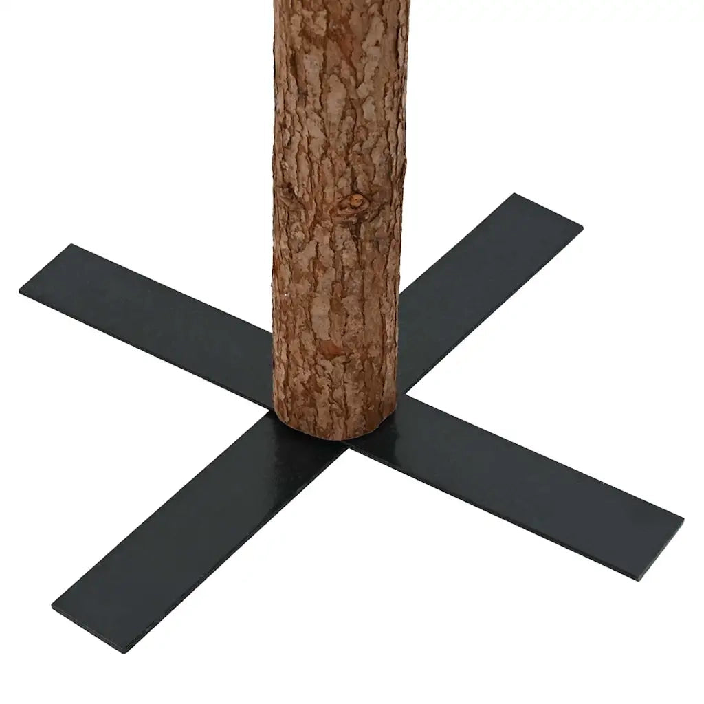 Albero di Natale Sottile con Legno Vero e Pigne Verde 210cm PVC