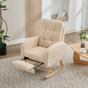 POLTRONA a dondolo 132x50x99 cm Boucle Beige con tasca laterale