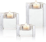 Crystal Tea Light Holder - Kristal - Decorazione di tavolo elegante - Transparente - Romantico - Perfetto per Natale e eventi