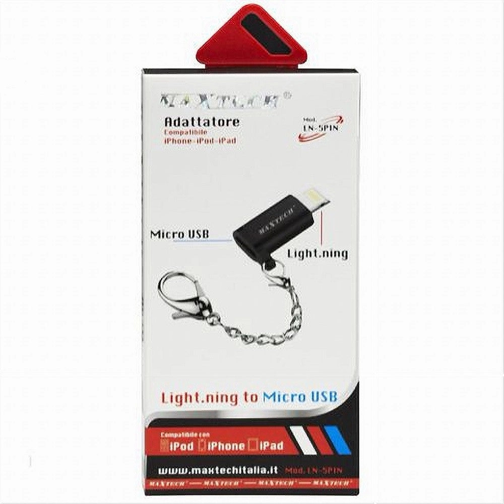 Trade Shop - Adattatore Da Lightning A Micro Usb Compatibilita' Iphone Ipod Ipad Maxtech Ln-5pin -