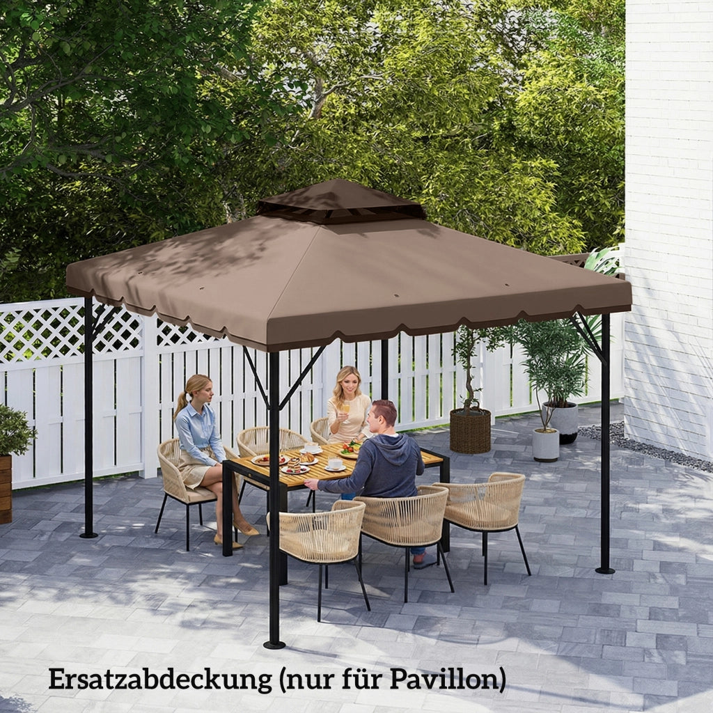 Tetto sostitutivo per gazebo 3x3m ¨C Minimal ¨C impermeabile doppio tetto fori drenaggio khaki