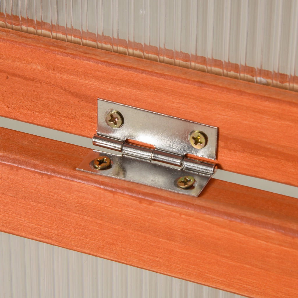 Serra a telaio freddo con copertura, resistente alle intemperie, realizzata in legno e policarbonato, arancione, 90x46x40 cm
