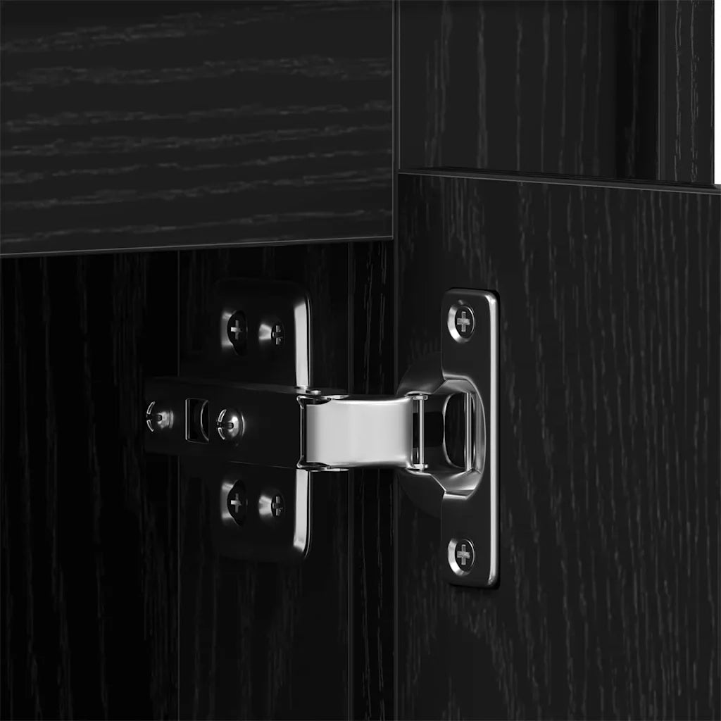 Credenza-Buffet-Armadio da cucina Rovere Nero 80 x 40 x 75 cm Legno multistrato 118909