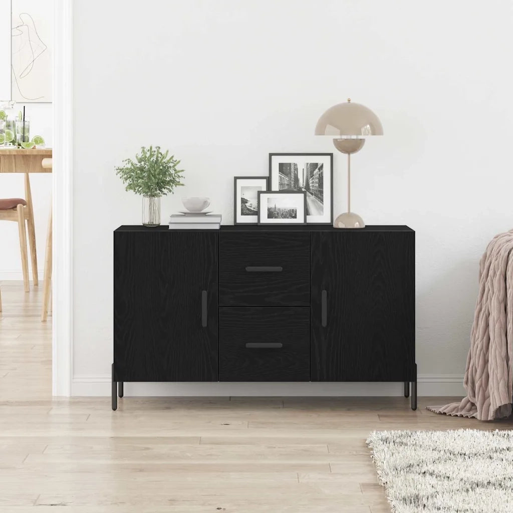 Credenza Rovere Nero 100 x 36 x 60 cm Legno multistrato 862958