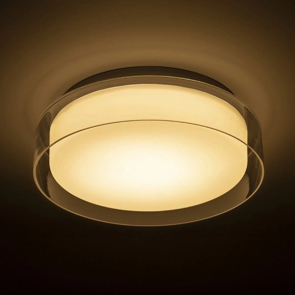 Plafoniera VENICE LED 30 da soffitto  vetro trasparente/vetro opalino/cromo 230V LED 12W IP44  3000K