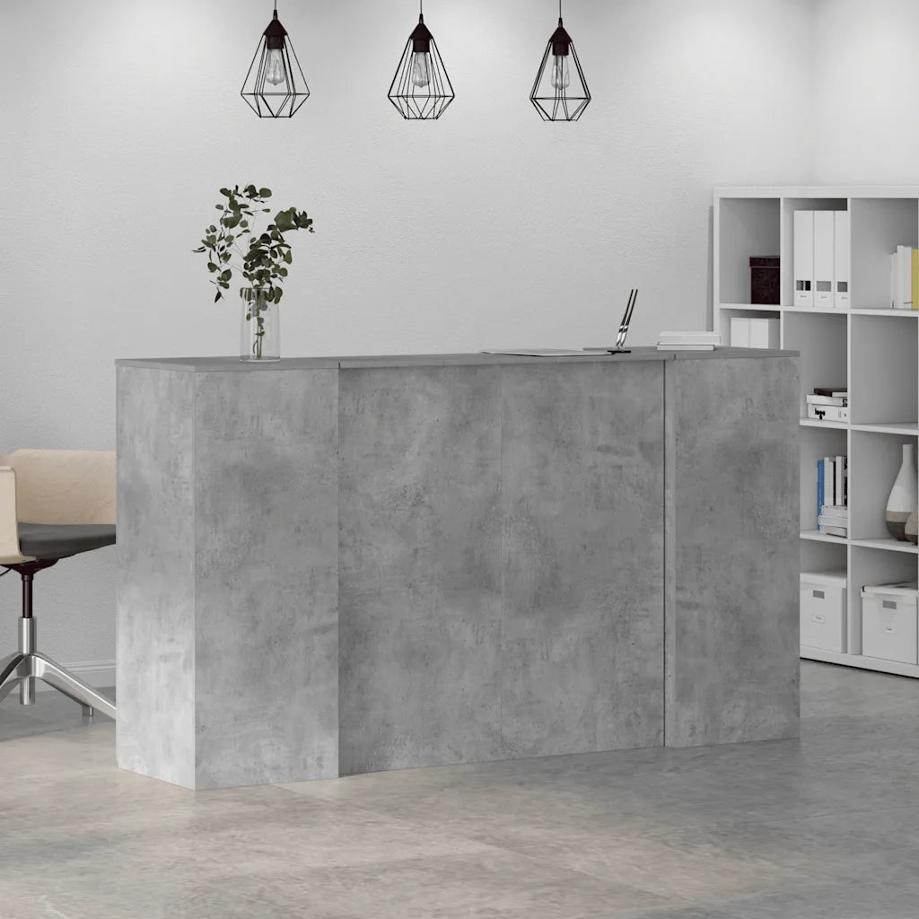Banco Reception Grigio Cemento 180x50x103,5cm Legno Multistrato 3324208