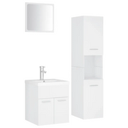 Set Mobili da Bagno | Armadio da bagno Bianco in Legno Multistrato