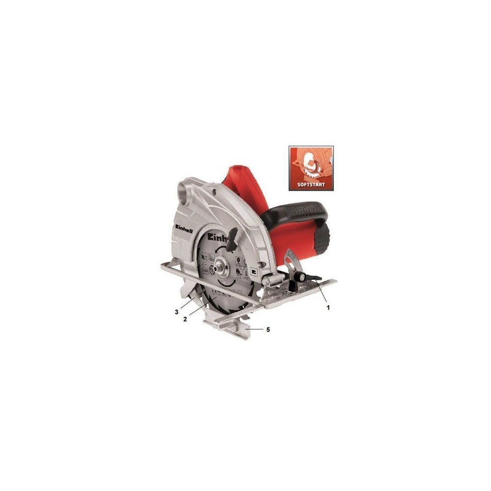 Trade Shop - Sega Circolare Einhell Th-cs 1400/1 Lama 190mm Motore 1400w Avviamento Soft Start -