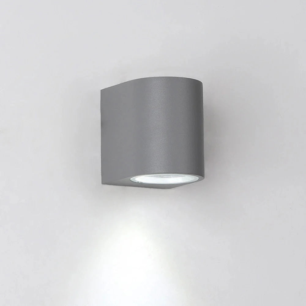 Applique da esterno a parete IP65 grigia per terrazzo e giardino con attacco GU10 luce up/down moderna