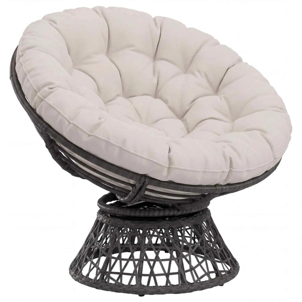 Cuscino per Sedia Papasan VIANEN 100% Poliestere Bianco 953977