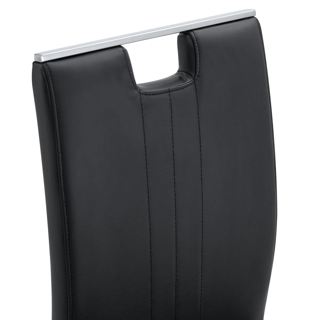 Set di 2 sedie da pranzo con schienale ergonomico e piedini antiscivolo in PU nero