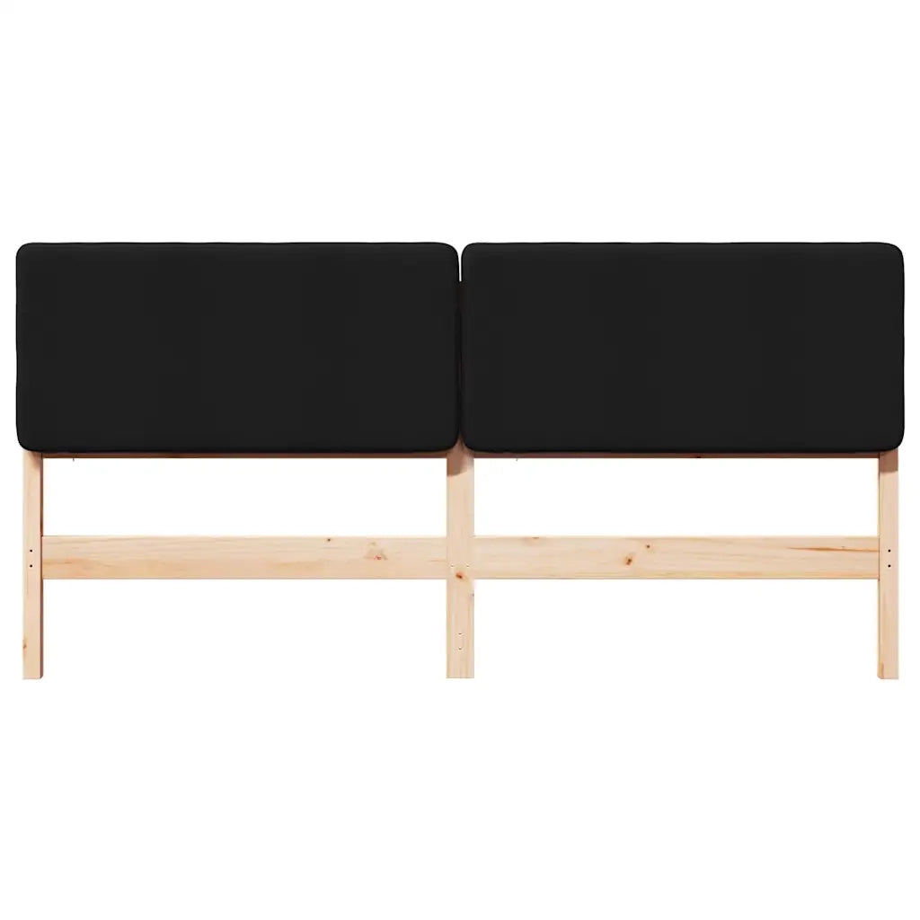 Testiera imbottita Marrone e Nero 200 cm Pino massello