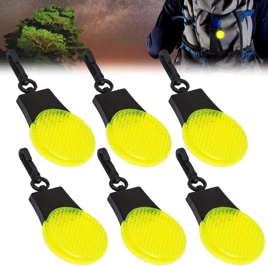 Sistema di illuminazione di sicurezza 6 LED con lampada a scintillio - Supporto per riflettori per borsa da scuola - Illuminazione continua per passeggini per bambini - Illuminazione per passeggini per bambini e animali da compagnia
