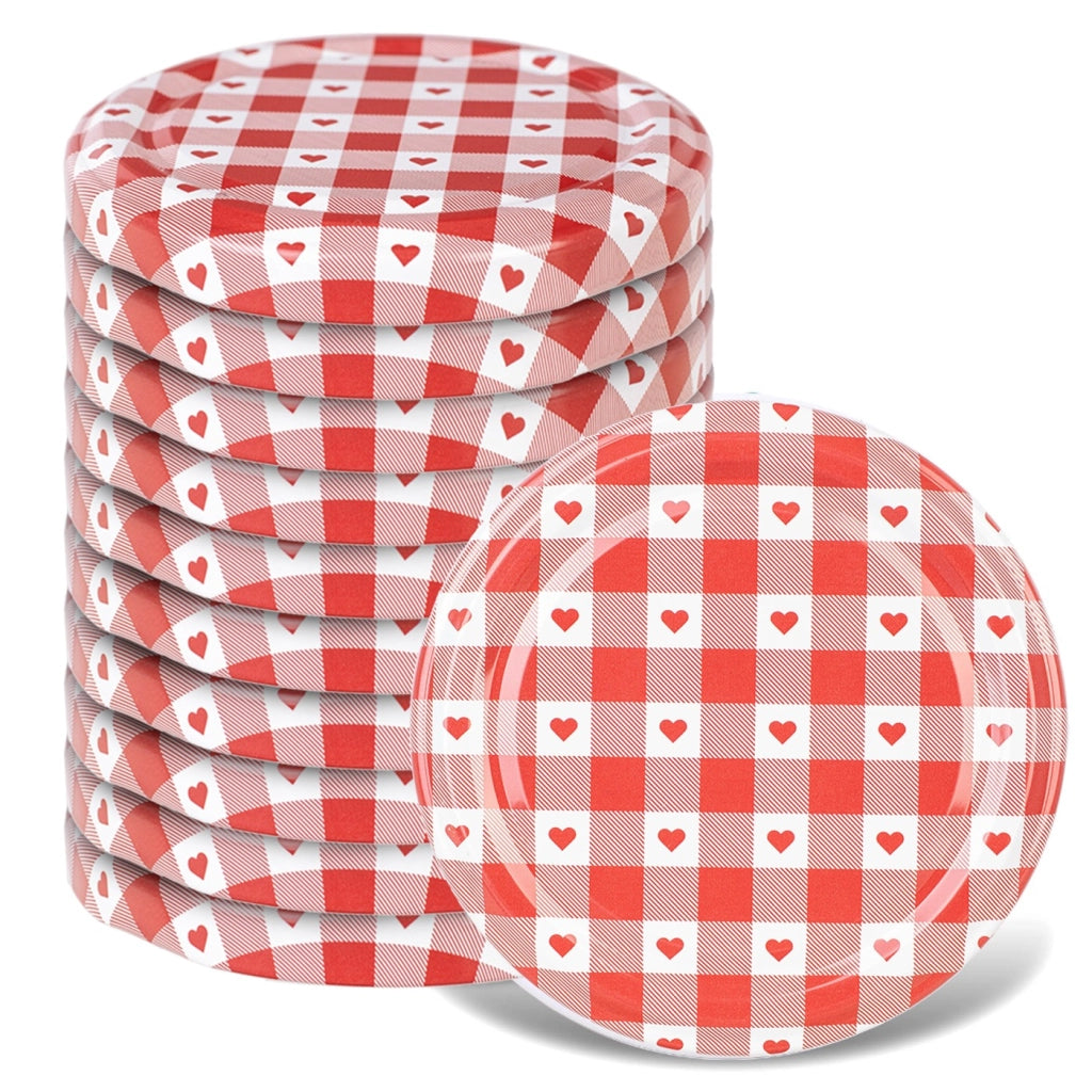 Tappi per barattoli KADAX Fi66 a forma di cuore, chiusura a 4 punti, confezione da 10 pezzi