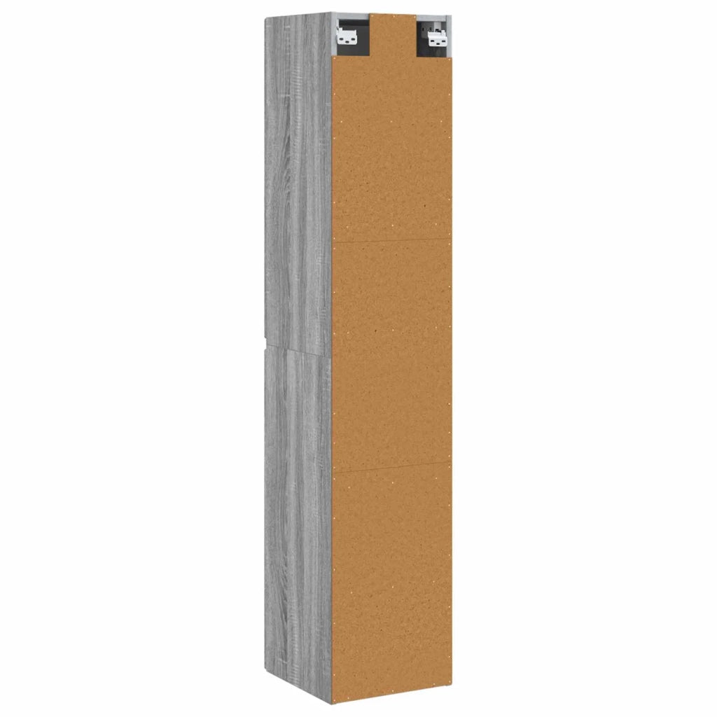 Mobiletto da Bagno a Muro Sonoma grigio 33 x 34,5 x 160 cm