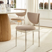 Set 2 Sedie da Pranzo Stile Scandinavo ¨C MINIMAL ¨C Tessuto, Gambe in Metallo, 78x60x56 cm