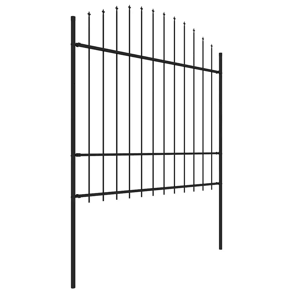 Recinzione da Giardino con Punta a Lancia in Acciaio 1172x175 cm Nero 277745