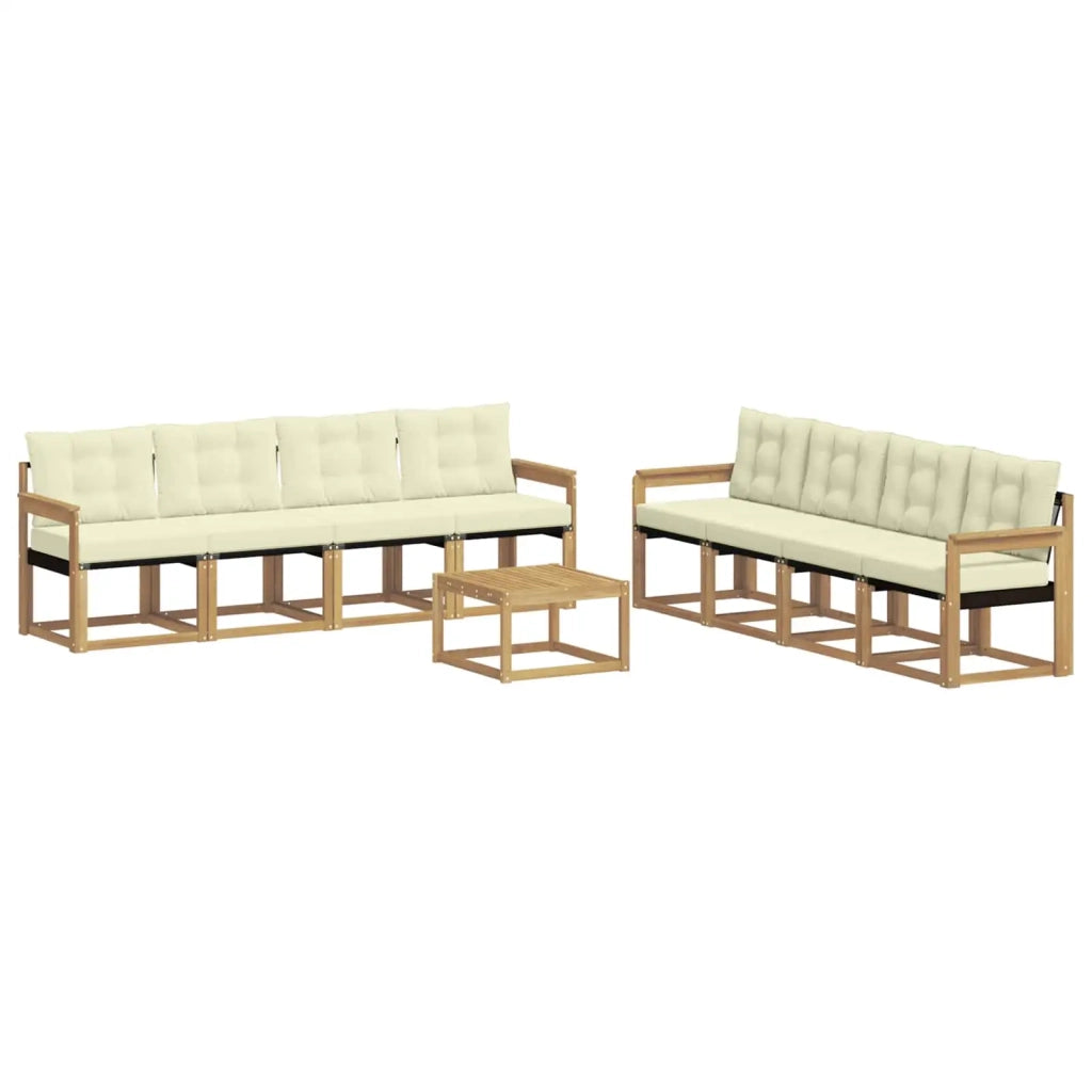 Set di divani da esterno 9 pz Bianco e Crema 3389324