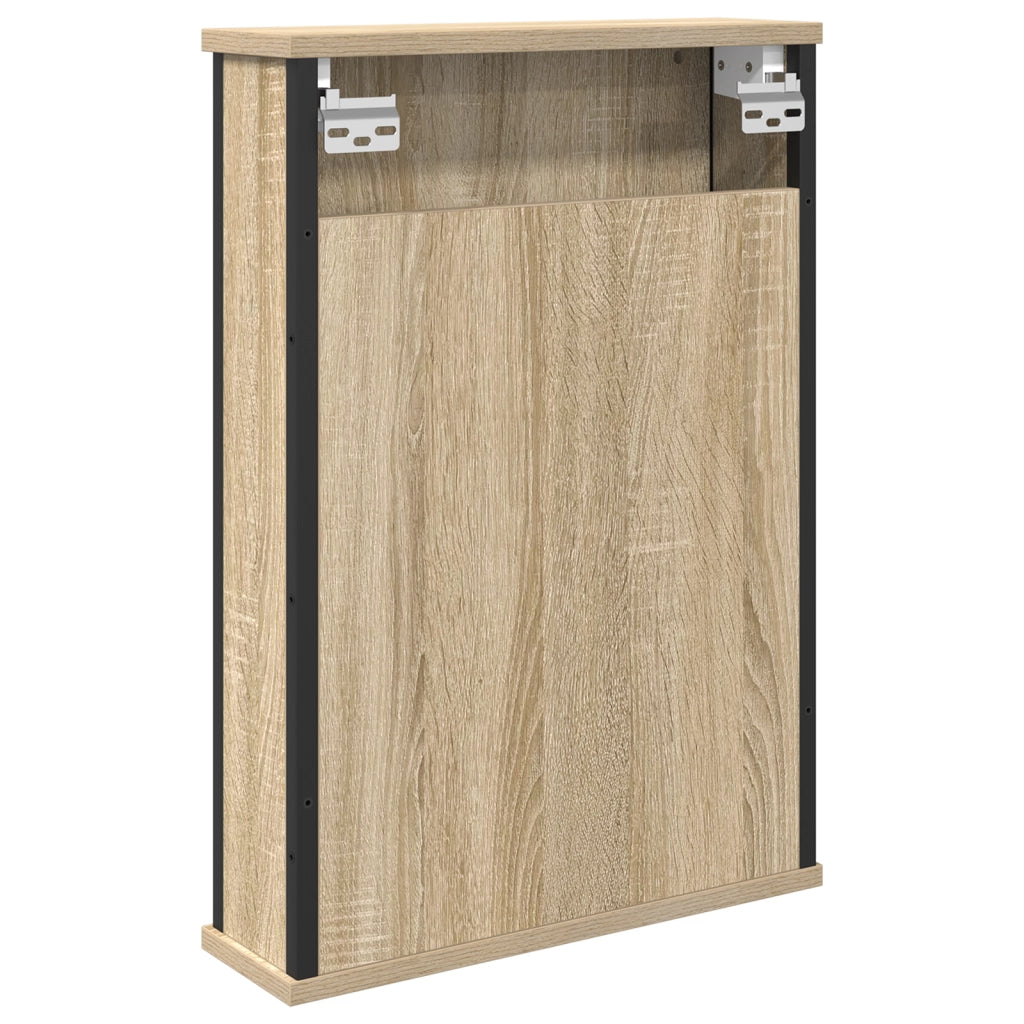 Armadietto a Specchio Rovere Naturale Truciolato, vetro, metallo