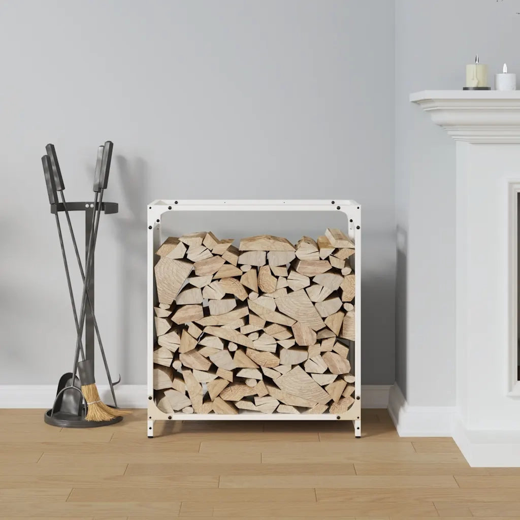 Rastrelliera per Legna da Ardere Bianca 60x28x65 cm CFW5914437