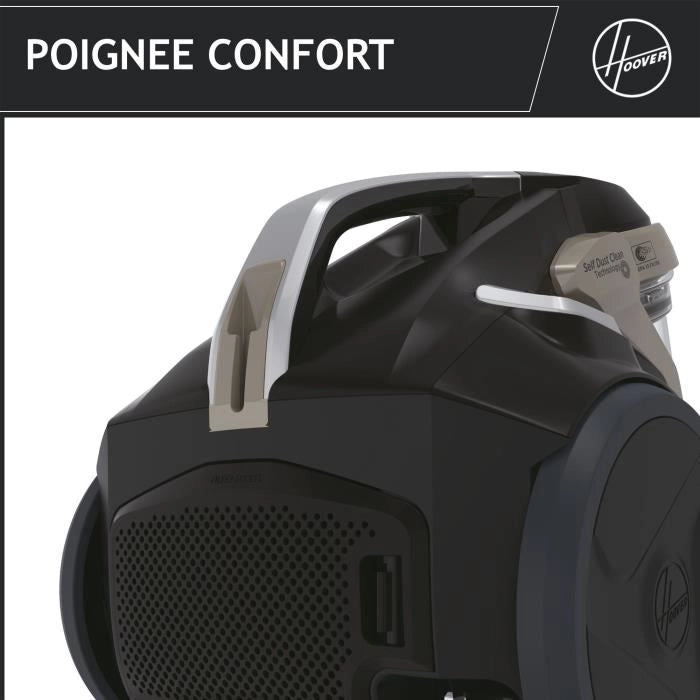 Aspirapolvere a bidone senza sacco - HOOVER - HP720PET - 850 W - 68 dBA - Cassetta 2 L - Speciale per parquet e animali