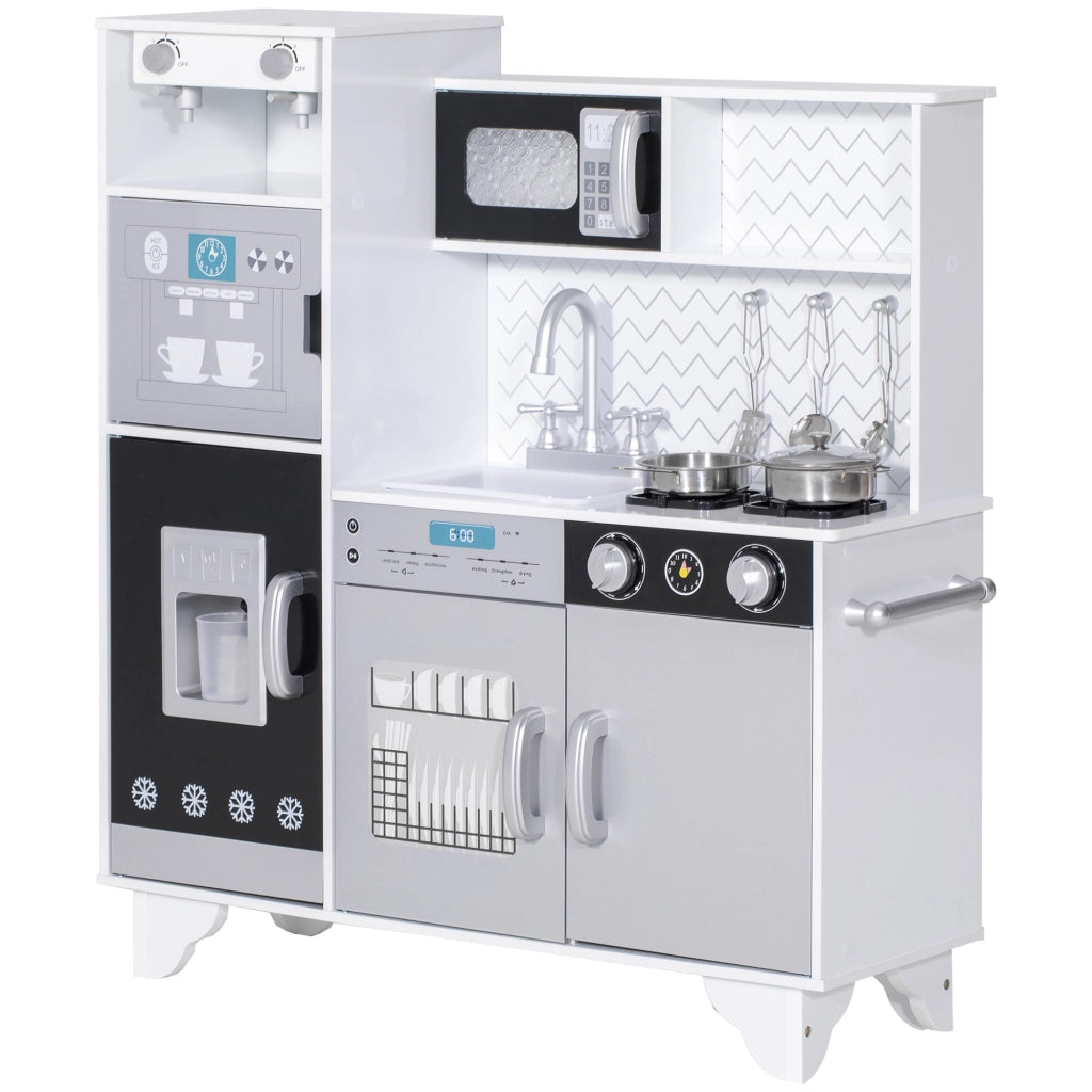 Cucina Giocattolo in Legno con Sonoro ¨C zephmum ¨C Bianco 60x30x80 cm