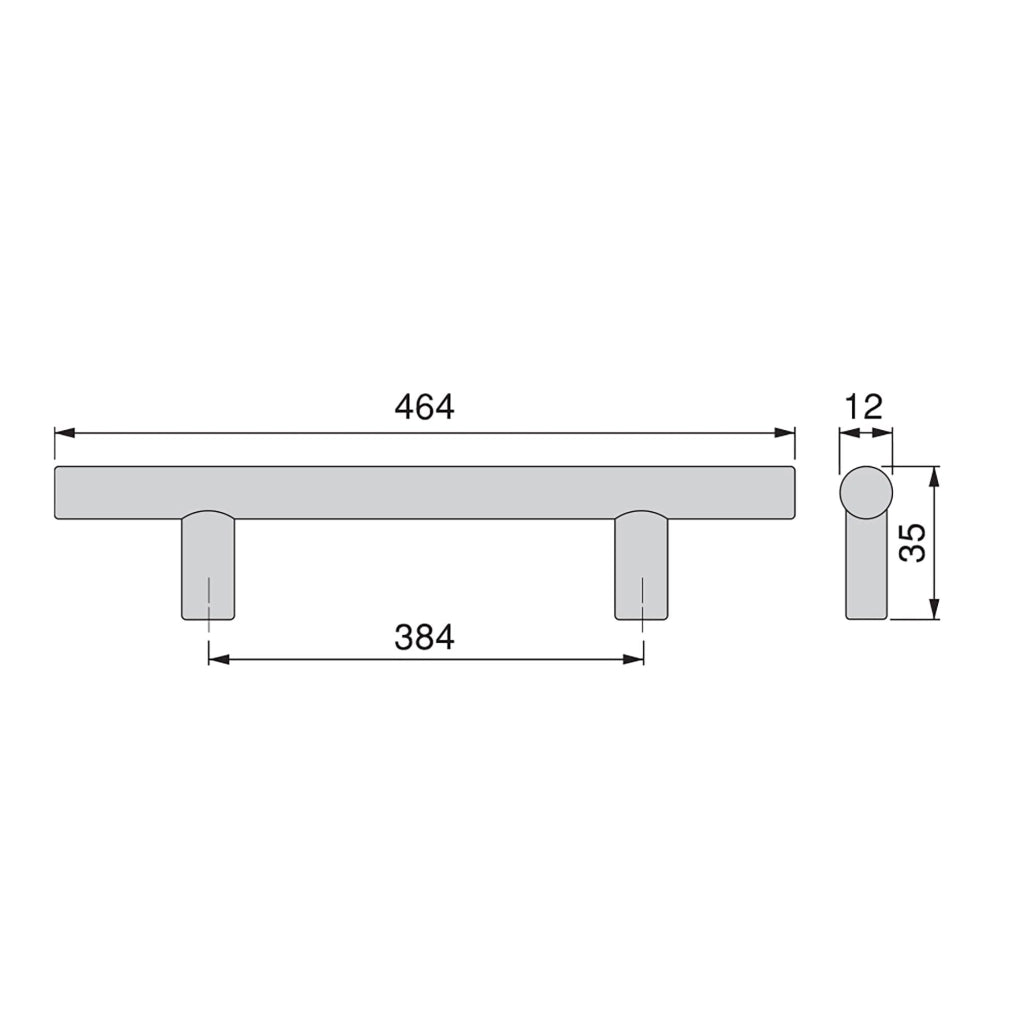 Maniglie per Mobile 12 mm Interasse 384 mm Acciaio Nichel Satinato 10 Pezzi Emuca