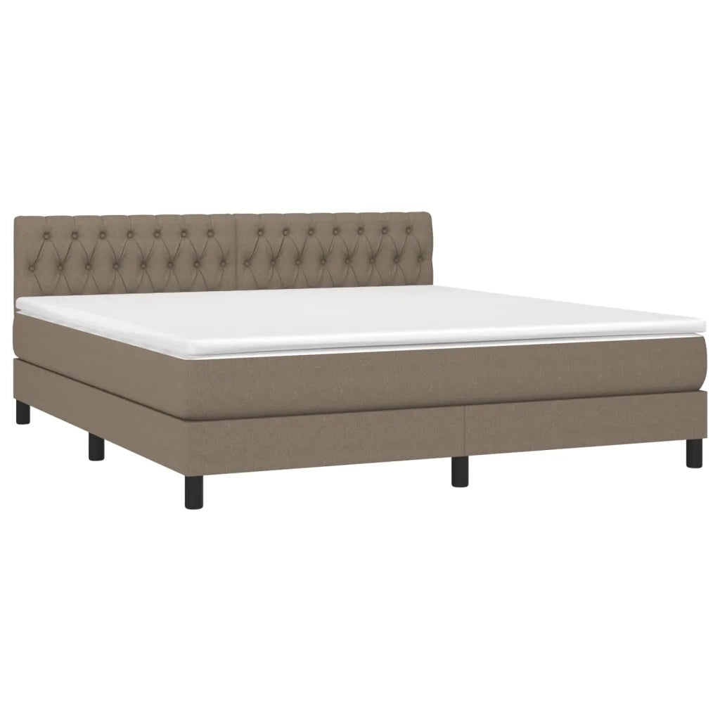 Letto a Molle con Materasso e LED Tortora 180x200 cm in Tessuto cod mxl 62984
