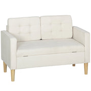 Divano 2 posti con contenitore e cassetti ¨C zephmum ¨C crema 117x62x78 cm