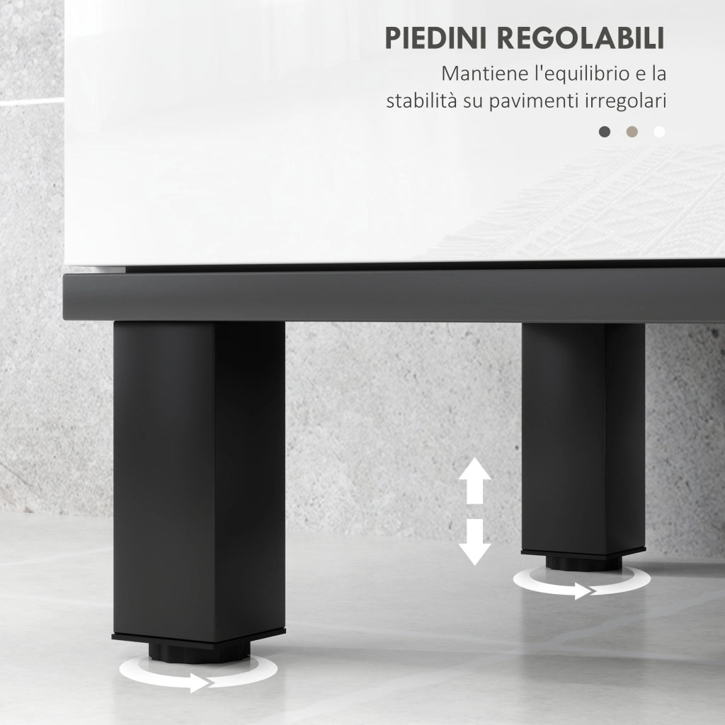 Mobile Sottolavabo Bagno con Armadietto ¨C zephmum ¨C Bianco Lucido 80x34x60 cm