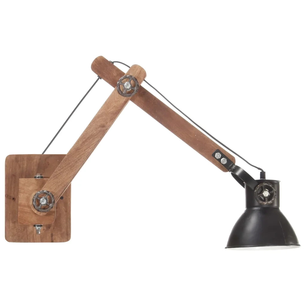 Lampada da Parete Stile Industriale Nera Rotonda E27 320577