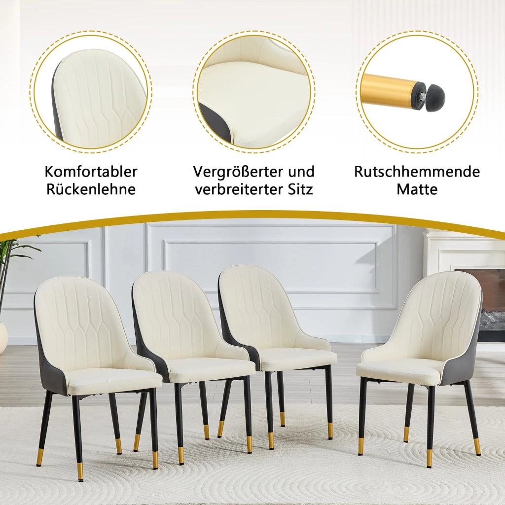 SEDIA da pranzo ergonomica Set da 2 91 cm in PU bianco e grigio scuro