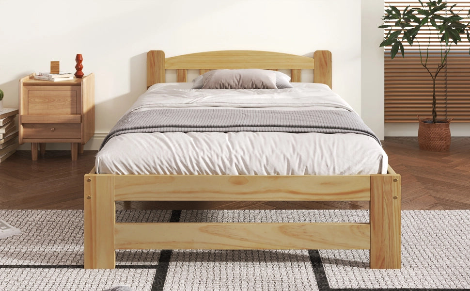 LETTO Singolo 90x200 cm in Legno Massello Naturale