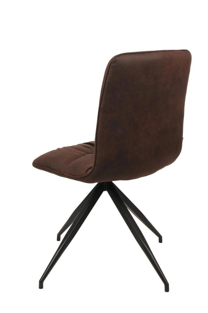 Sedia in tessuto microfibra effetto velluto marrone  43x38xh. 86.5 cm 2 pz