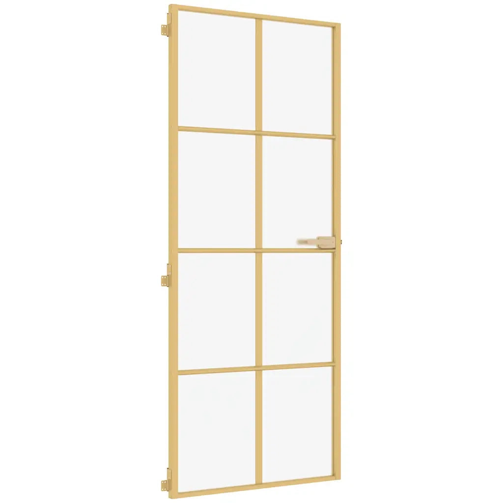 Porta Interni Sottile Oro 83x201,5cm Vetro Temperato Alluminio 155145