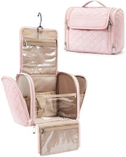 Borsa per trucco - Organizzatore per articoli da bagno - Cose da portare - Con chiodo da appendere - Grande capacità - Rosa