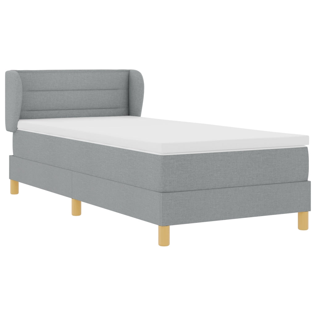 Letto a box con materasso  Grigio chiaro 90x200 cm Tessuto