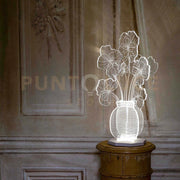 LAMPADA DA TAVOLO MARGOT ROSA IN CRISTALLO ACRILICO DECORATO LED 4200°K / 24 Volt - 12 W/Mt
