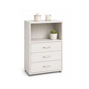 CASSETTIERA 3 CASSETTI E UN RIPIANO IN LEGNO BIANCO DIMENSIONI  60X40X101CM