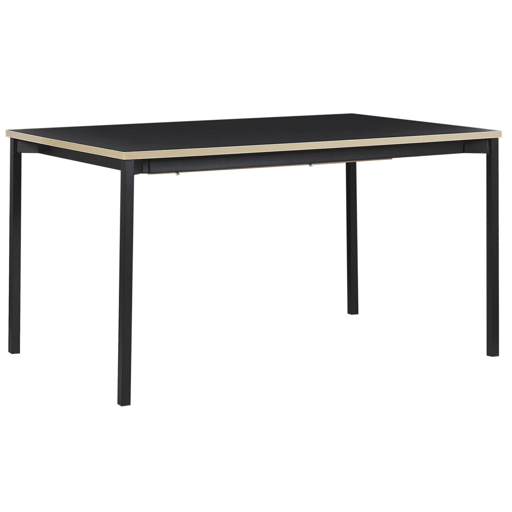 Tavolo da conferenza allungabile in MDF nero 140/190 x 90 cm con struttura in acciaio, moderno, per l'ufficio domestico