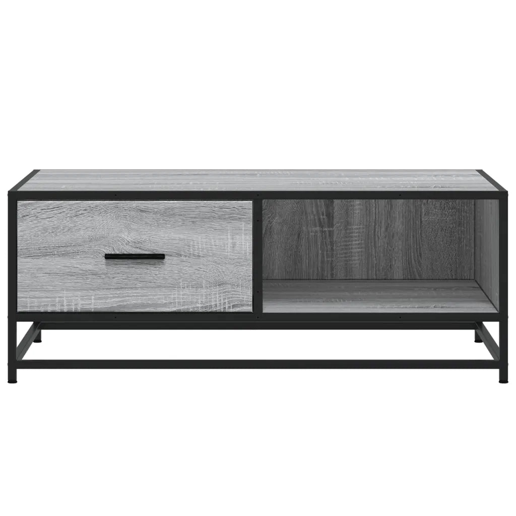 Tavolino Grigio Sonoma 90x57x35 cm Legno Multistrato e Metallo 848757