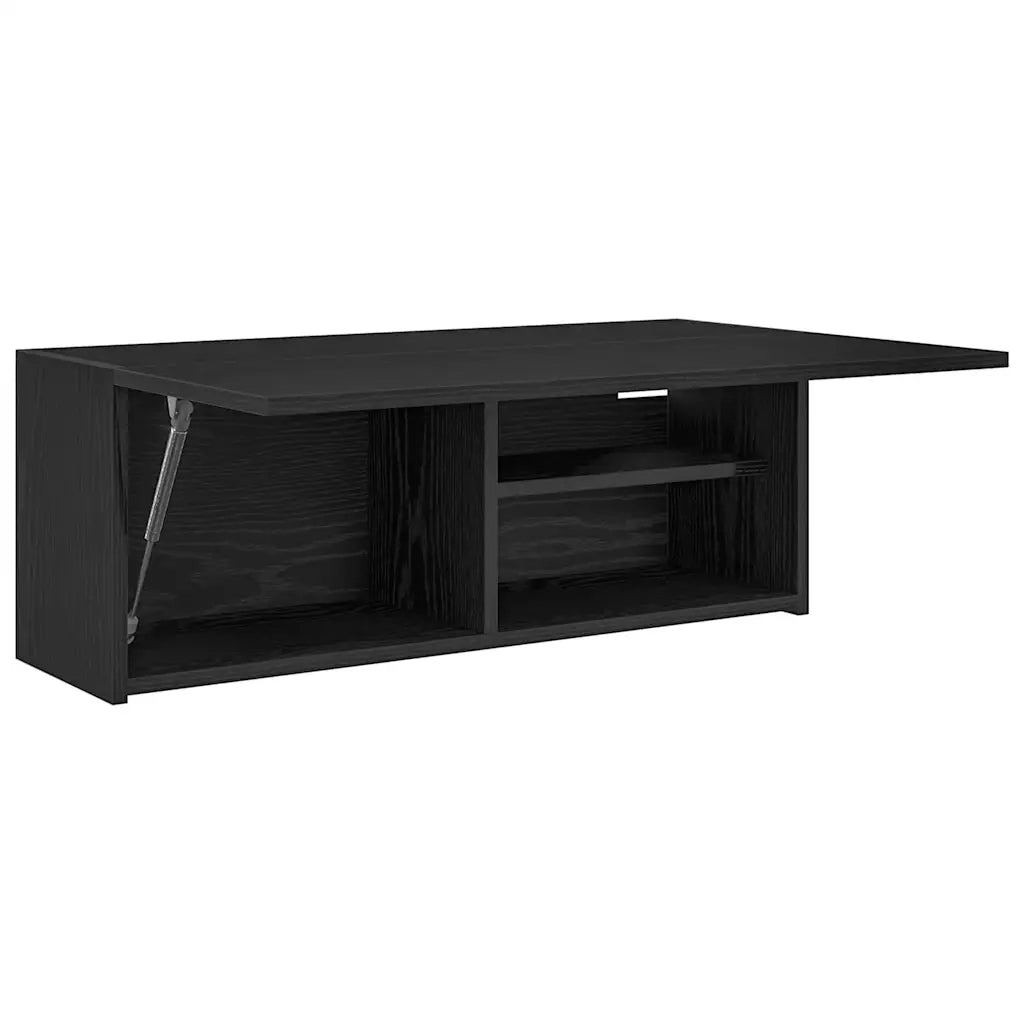 vidaXL Mobile da Bagno a Parete Nero 80x25x30 cm in Legno Multistrato