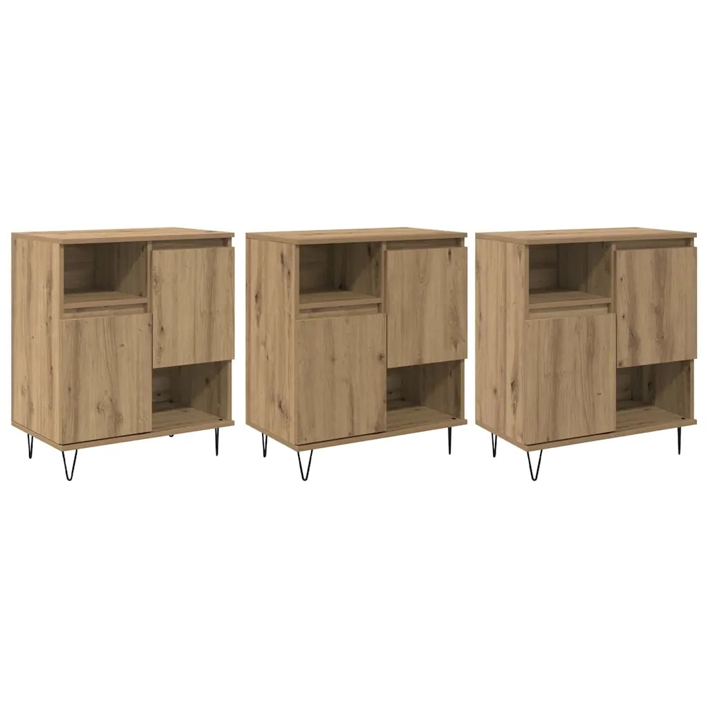 Credenza 3 pcs Rovere artigianale 60 x 35 x 70 cm