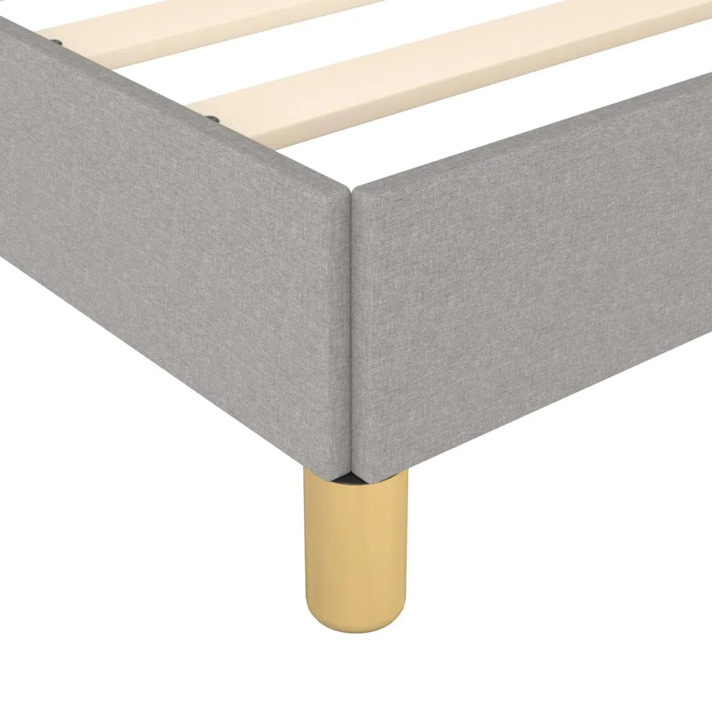 Giroletto con Testiera-Struttura Letto con testiera Grigio Chiaro 90x200 cm in Tessuto