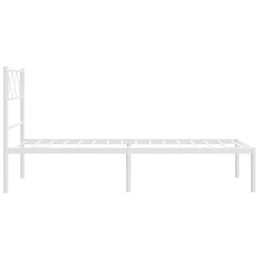 Giroletto con Testiera Metallo Bianco 100x200 cm 372321