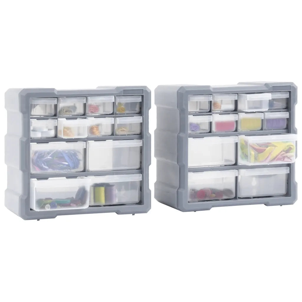 Mobili Contenitori con 12 Cassetti 2 pz 26,5x16x26 cm CFW2902355