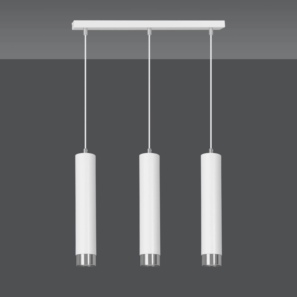 Lampadario sospeso Emibig KIBO 3xGU10 bianco cromo
