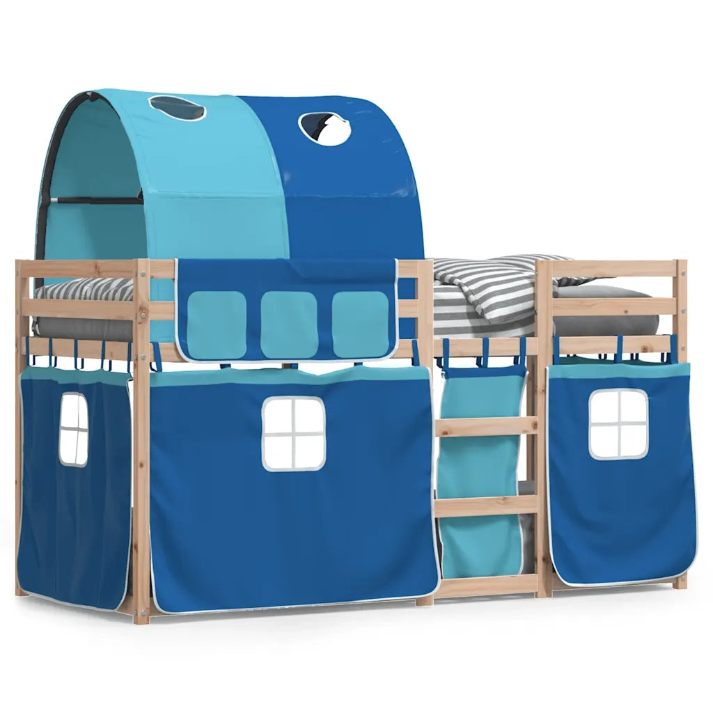 vidaXL Letto a Castello senza Materasso Blu 75x190 cm Massello Pino