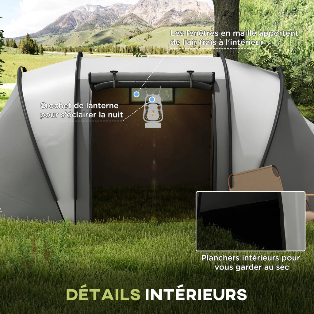 Tenda da campeggio familiare 4-5 persone ¨C zephmum ¨C 2 camere 3 finestre 450x220x180 cm